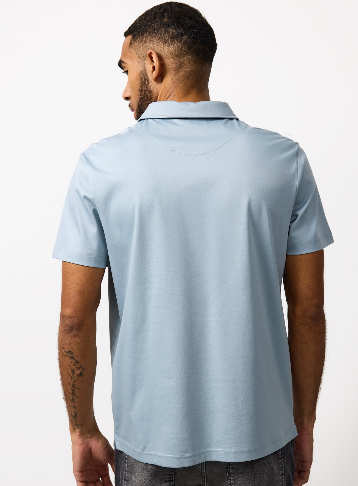 Light Blue Supima Cotton Polo Shirt XXXL - Image 5 thumbnail